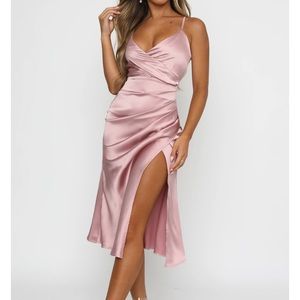 NWT White Fox Ever After Midi Dress in rose